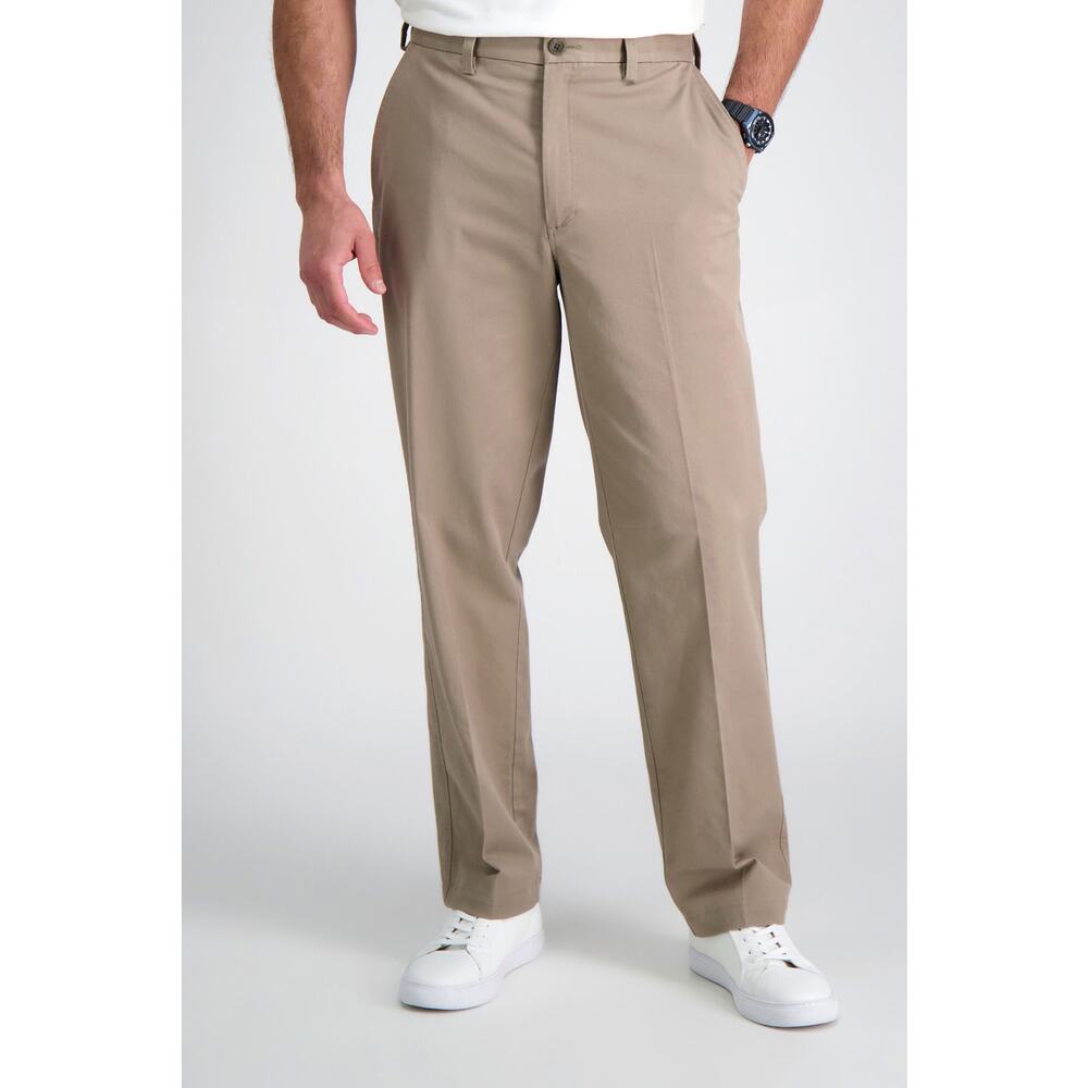 Haggar Men's Medium Khaki Cotton Premium Comfort Classic Khaki Pants Size 36x34